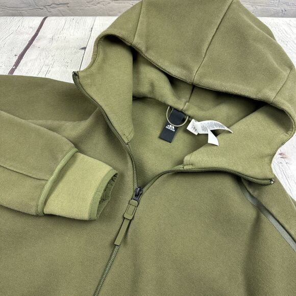 Adidas Hoodie Womens Small Olive Green Z.N.E Fast Release Jacket Athletic B49256 - Picture 1 of 14
